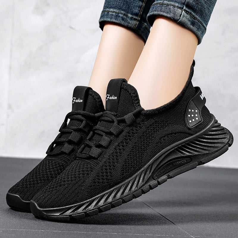 Women’s Lightweight Breathable Mesh Lace-Up Flat Sports Sneakers