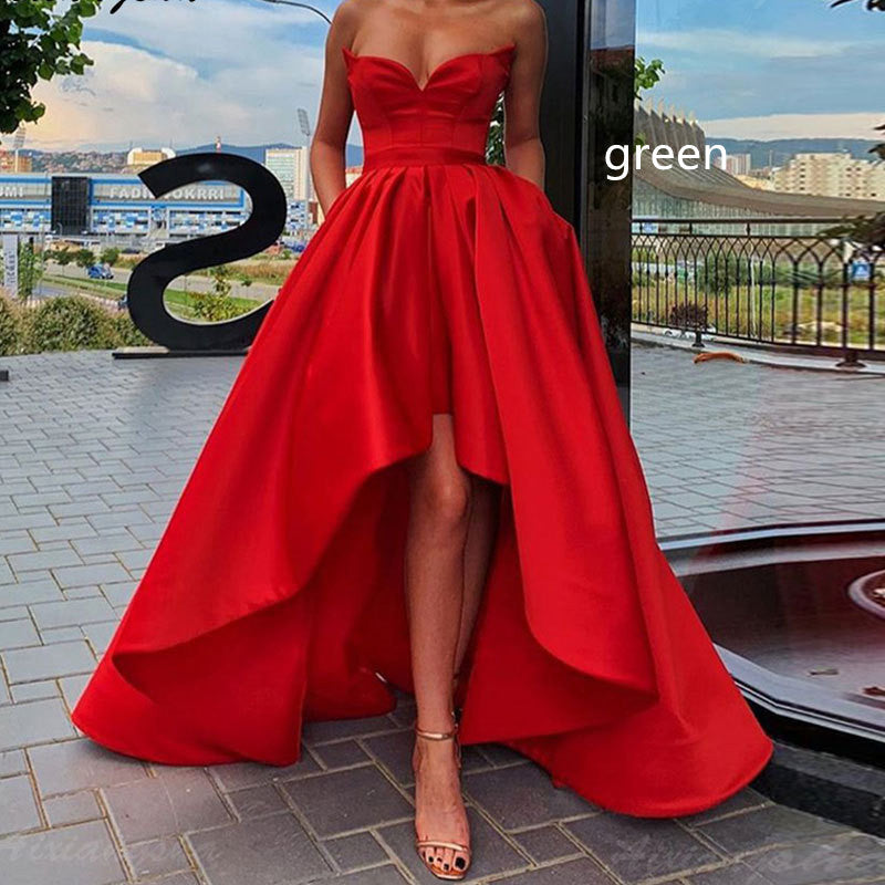 Robe de soirée bustier sexy en satin pour femme