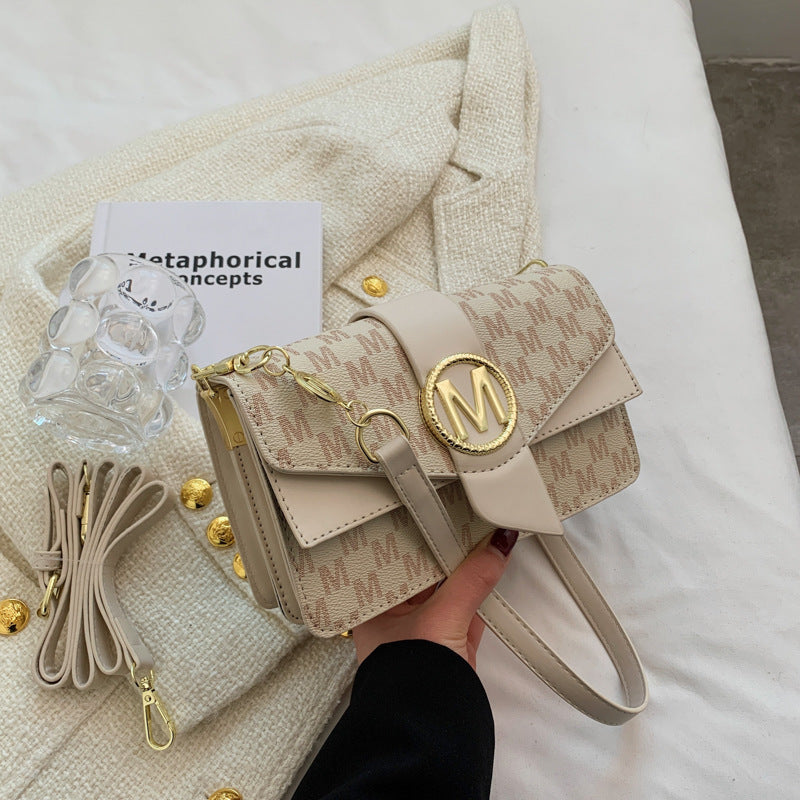 Niche Personality Printed Letter PU Shoulder Messenger Bag