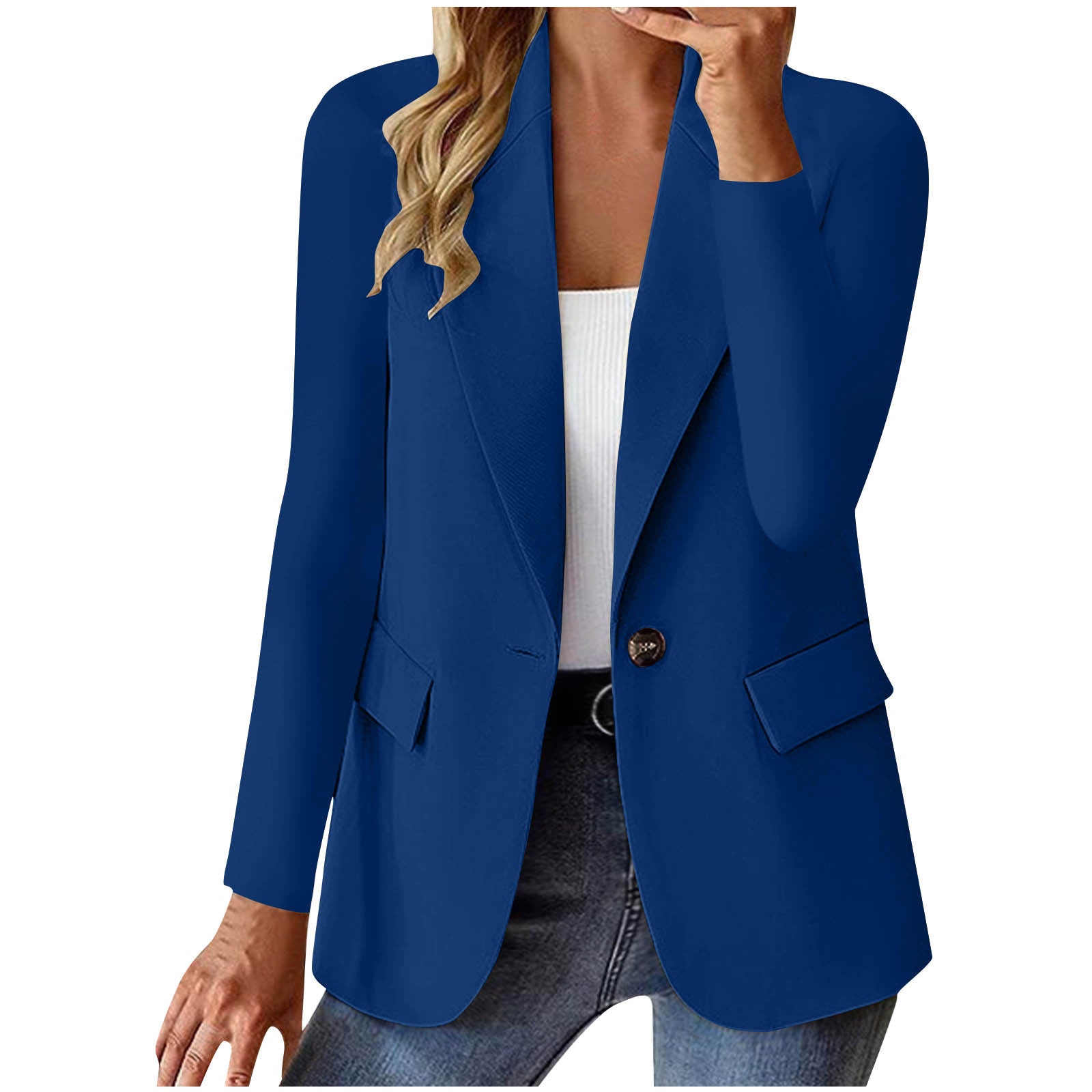 Women's Long Sleeve Solid Color Slim Fit Cardigan Jacket in Multiple Colors S-XXXL