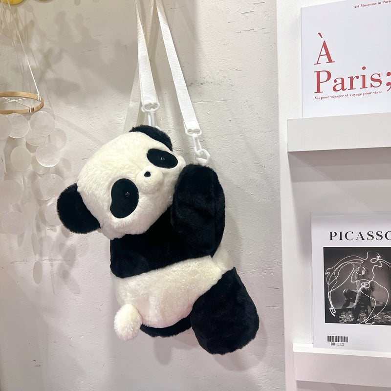 Women's Plush Panda Girl Backpack – Multiple Sizes