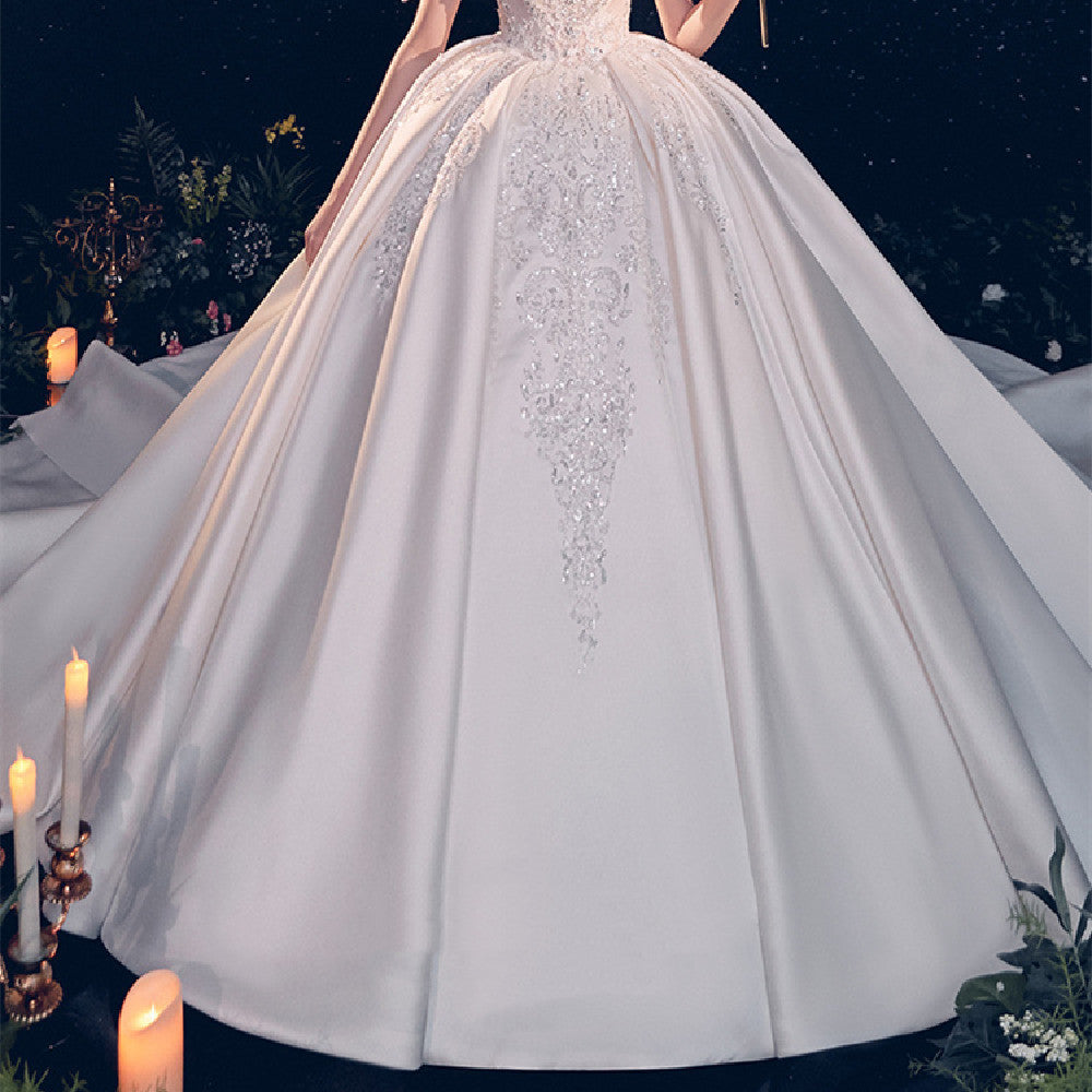 Vintage Polyester Frock With Puffy Sleeves and High Waist Long Skirt