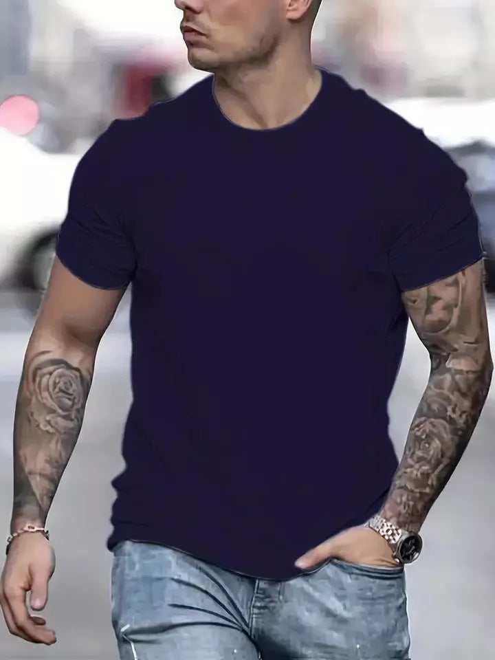 Men's Cotton Modal Casual Short Sleeve Pullover Shirt
