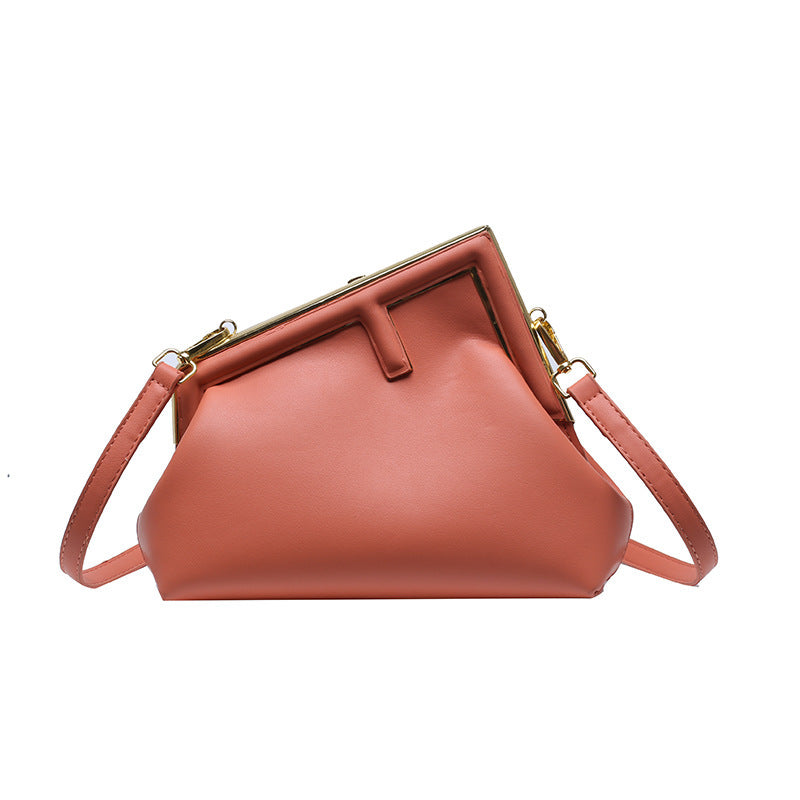 Irregular Textured One-Shoulder Bag - Medium Soft PU, 14x20x8cm