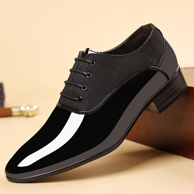 Men's Shiny Surface Soft Sole Casual Shoes White Red Black