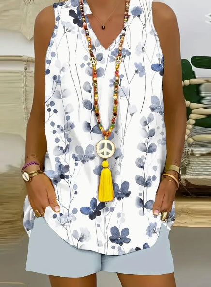 Women's Casual And Comfortable Sleeveless Two-piece Set