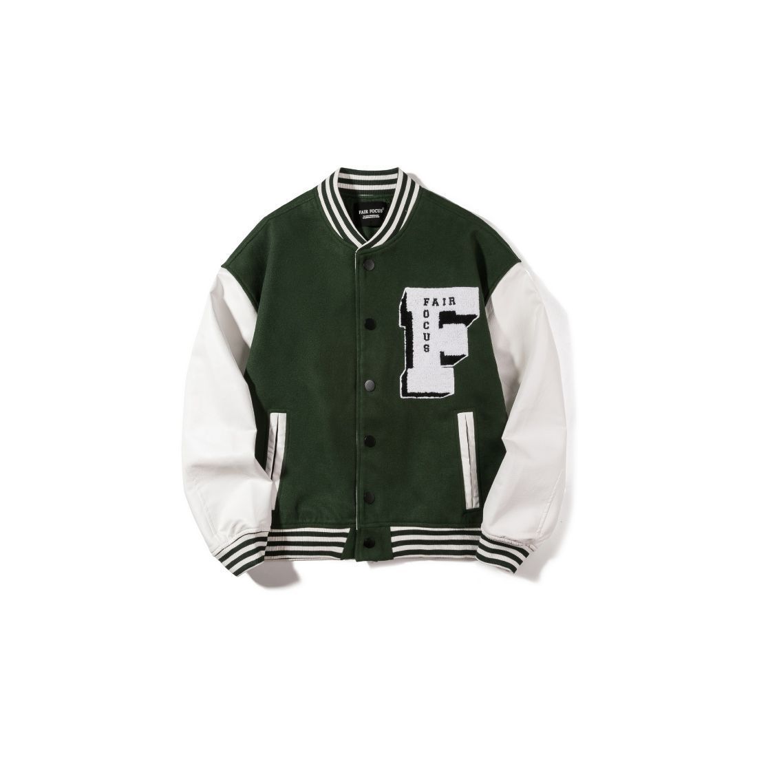 Hip-Hop Print Loose Hooded Jacket with Stitching Detail