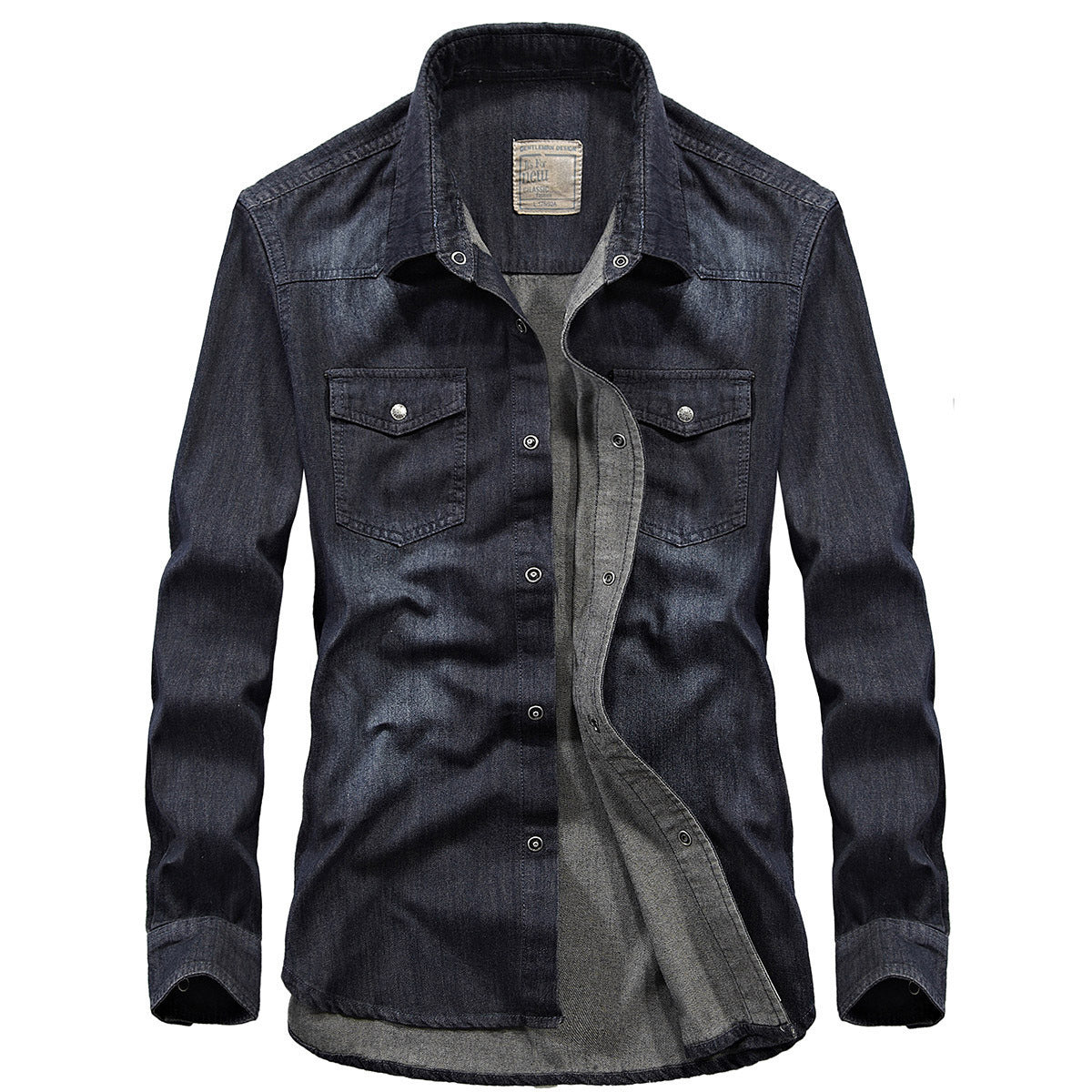 Denim Shirt Men's Casual Long Sleeve