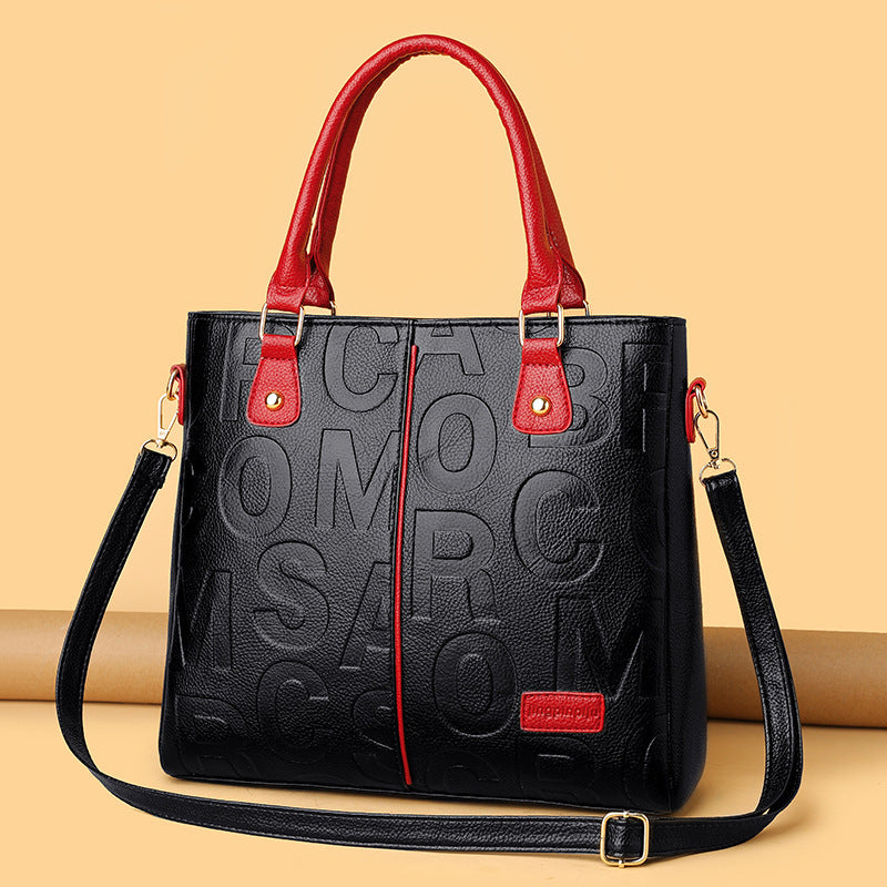 Sac à bandoulière en cuir PU grande capacité pour femme