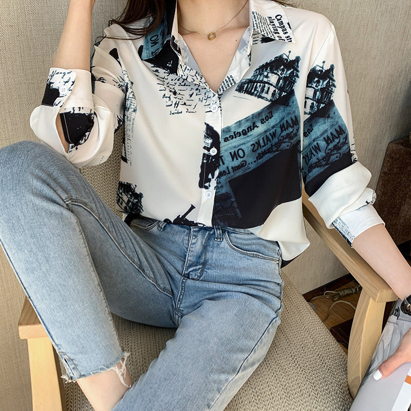 Design Sense Niche Temperament Shirt Printed Top