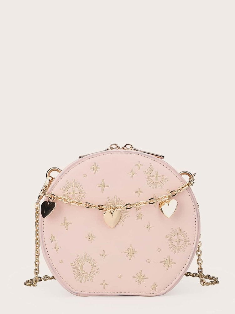 Sac bandoulière messager vintage brodé pour femme