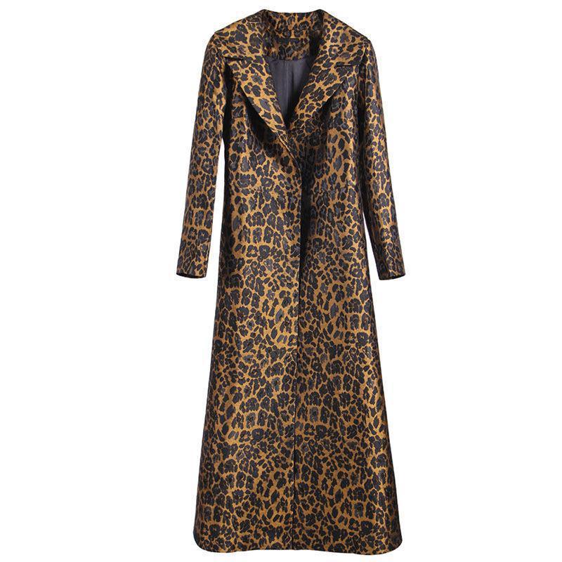 Women's Slim Fit Mid-Length Leopard Print Jacket