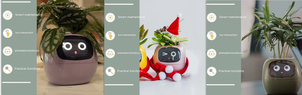 Smart Planter with 7 Sensors & AI Chips for Easy, Fun Plant Care – Over 49 Expressions