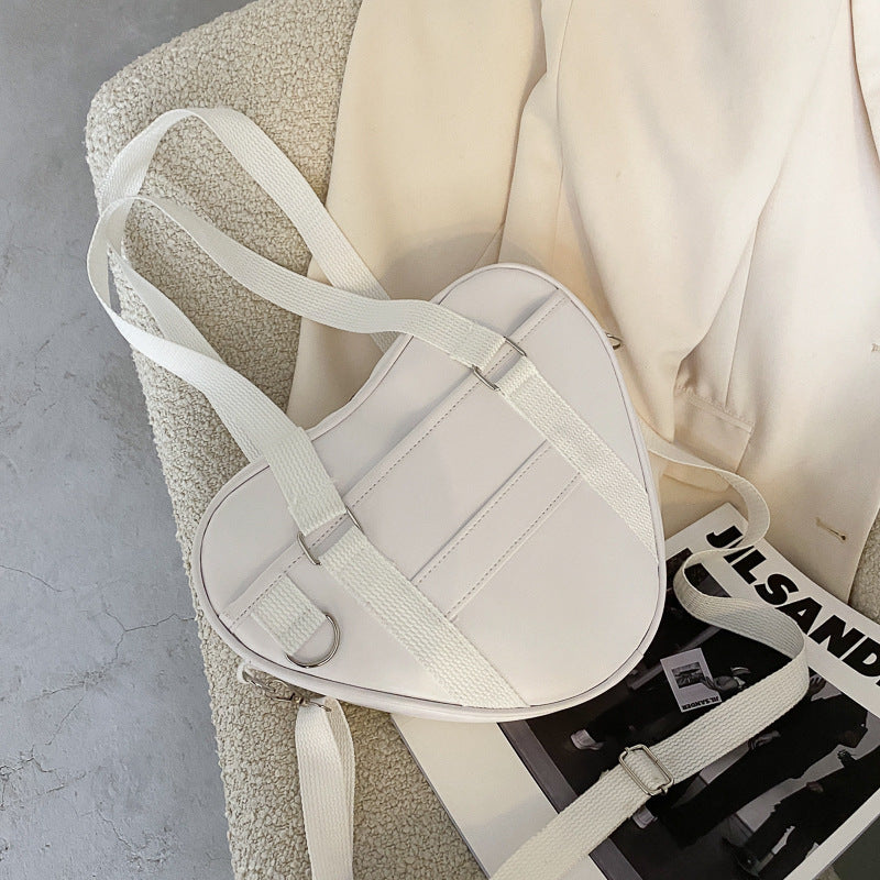Trendy PU Heart-Shaped Girl Student Shoulder Bag Handbag