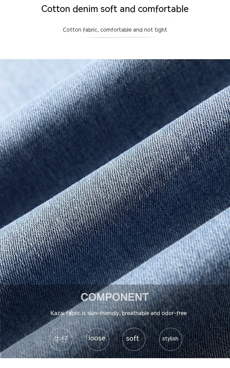 Jean évasé taille haute en denim bleu pour femme