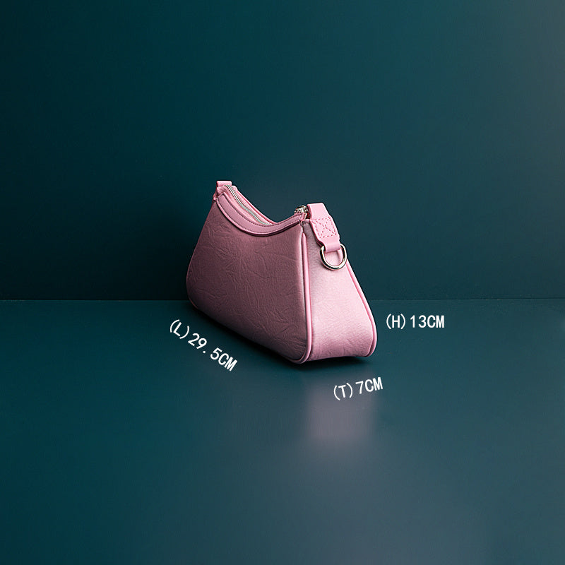 Sac à bandoulière décontracté en cuir de vachette, style niche, avec chaîne