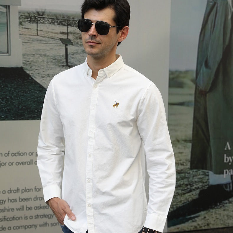 Plus Size Casual Long-Sleeve Striped Shirt for Men
