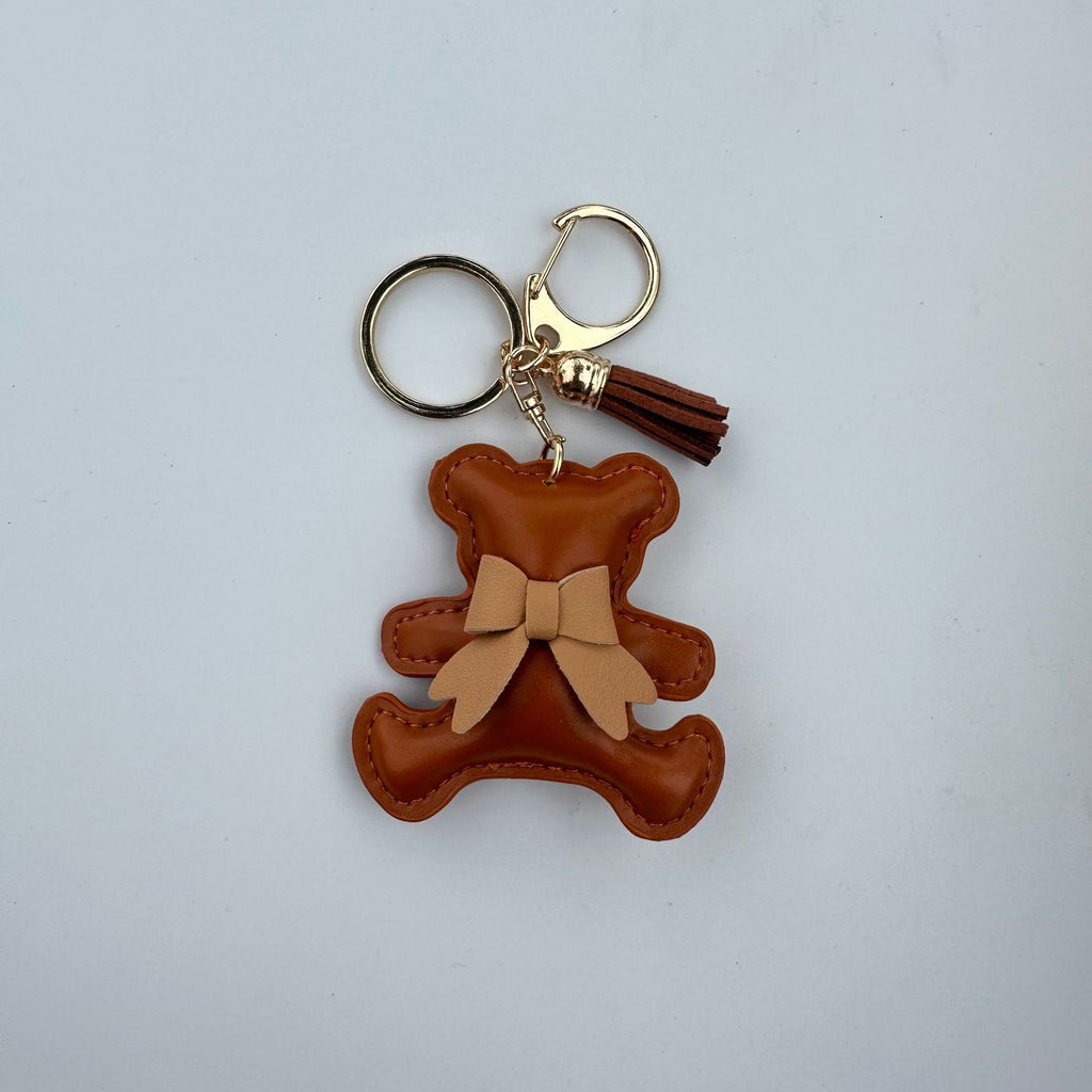Cartoon Bear Artificial Leather Phone Case Pendant Keychain