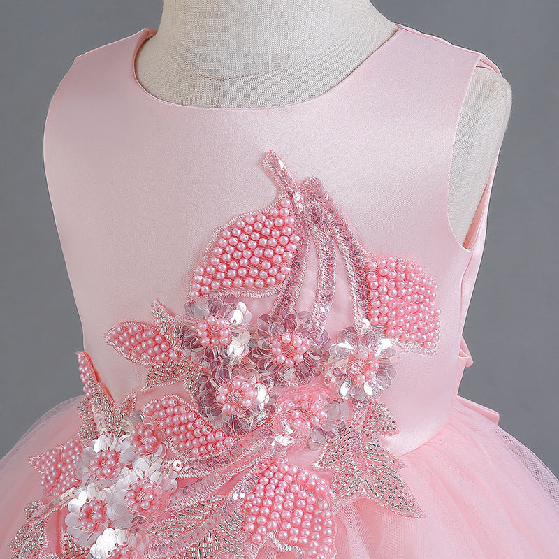 Girls' High-End Sleeveless Dress in Multiple Colors