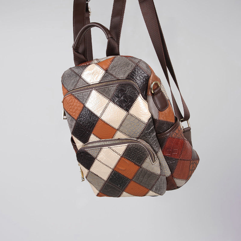 High-Grade Cowhide Leather Large Capacity Travel Mommy Bag