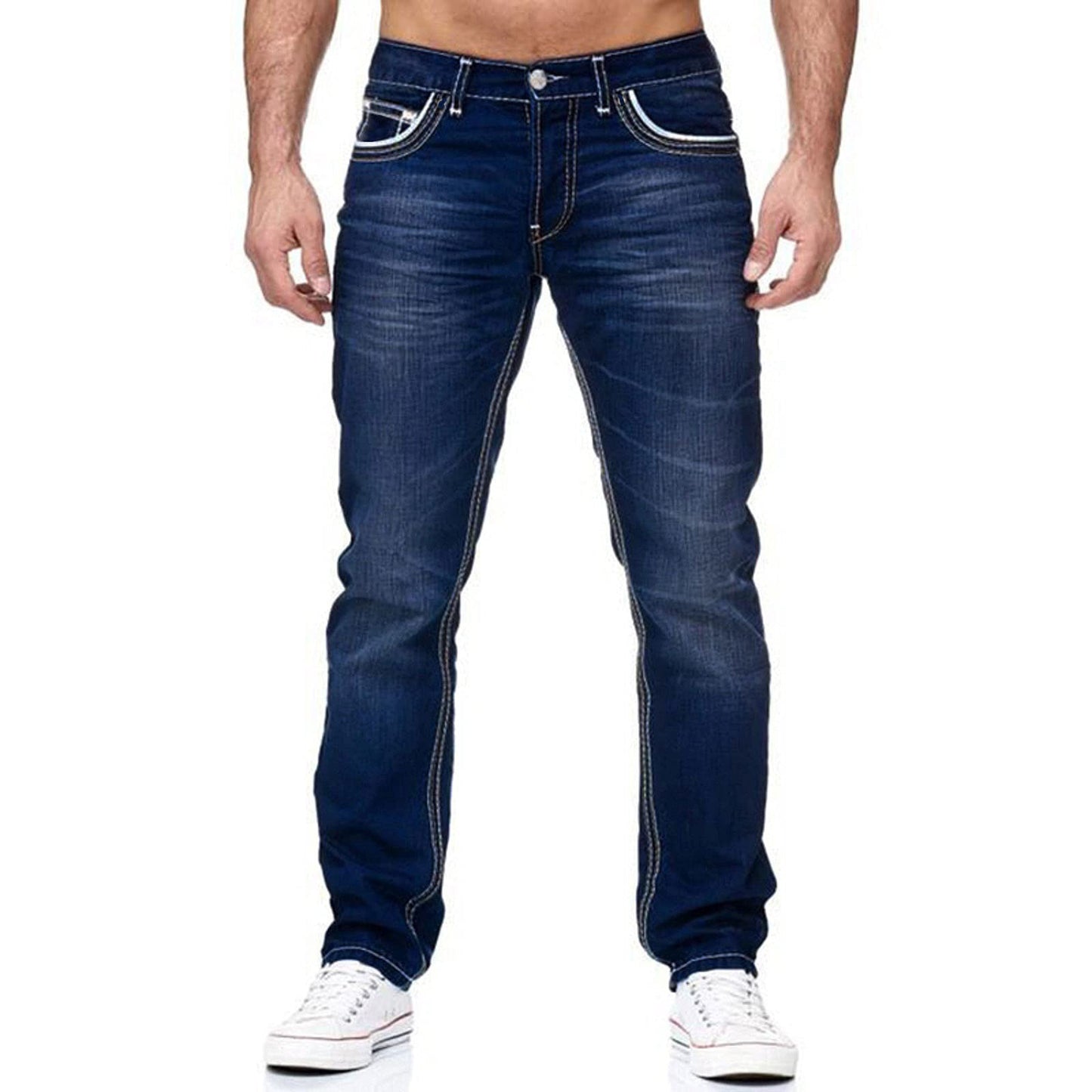 Men Jeans With Pockets Casual Daily Streetwear Trousers Men's Clothing