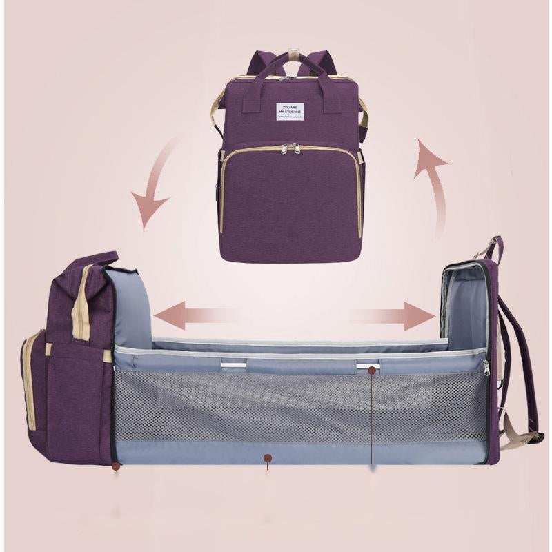 Sac à langer de voyage pliable avec double bandoulière