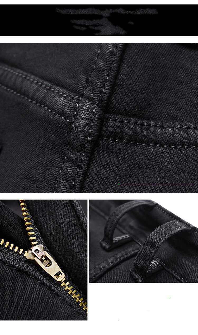 Men's Slim Straight Black Denim Jeans