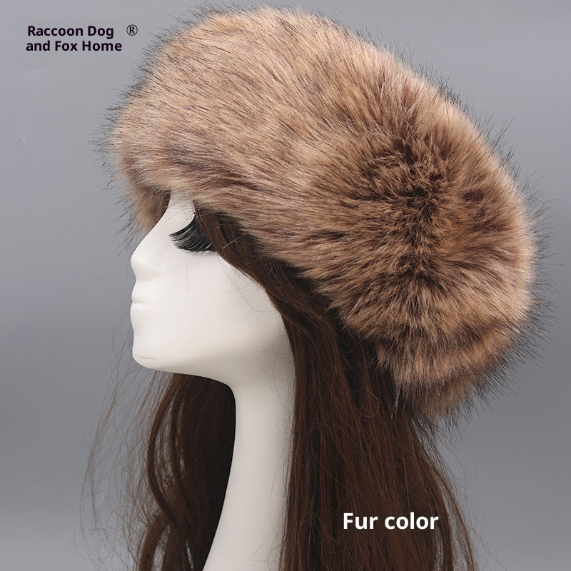 Elastic Faux Fox Fur Headband for Women – Winter Warmth & Windproof