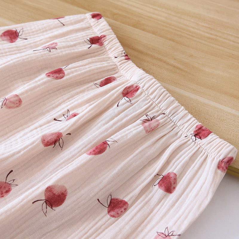 Women's Fashion Cotton Autumn Double-layer Gauze Home Wear Suit