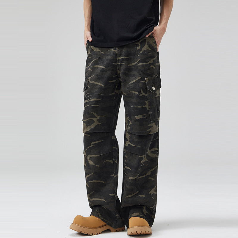 Paratrooper Camouflage Cargo Pants for Men and Women with Multi-Pockets