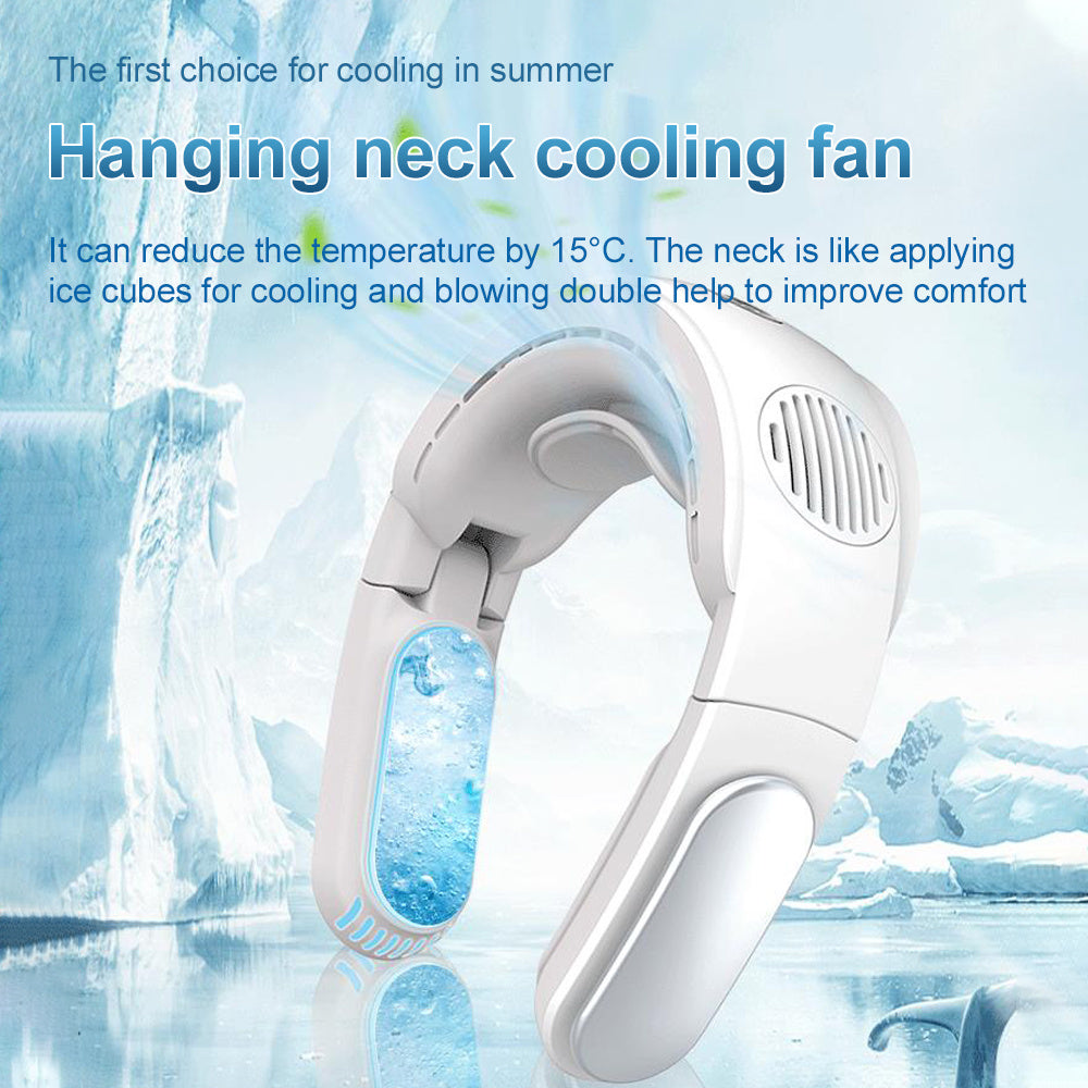 Multi-Speed Adjustable Hanging Neck Fan with Cold Compress for Summer