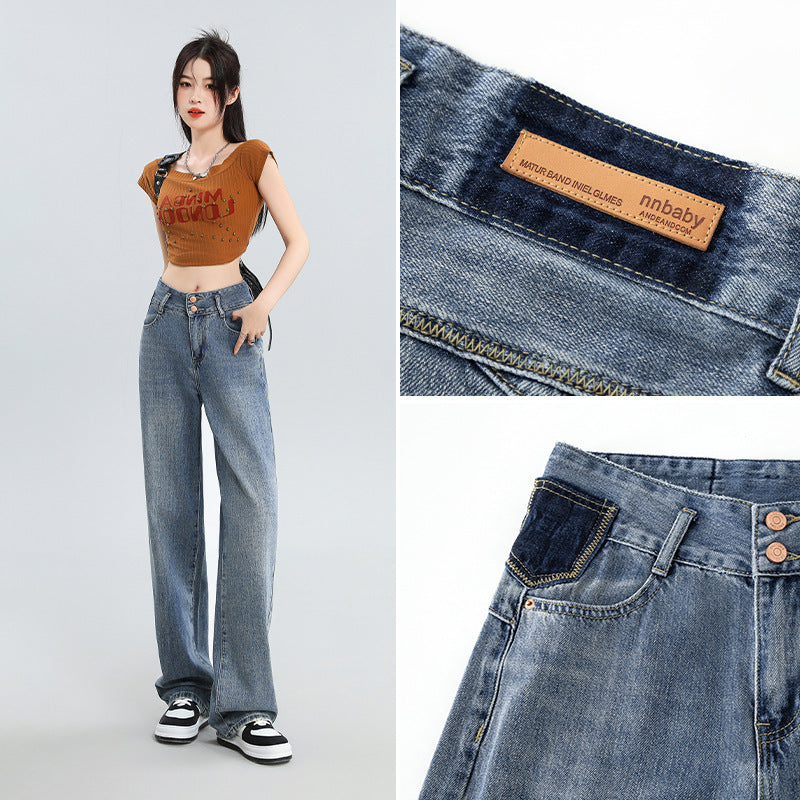 Wide Leg High Waist Denim Jeans for Women