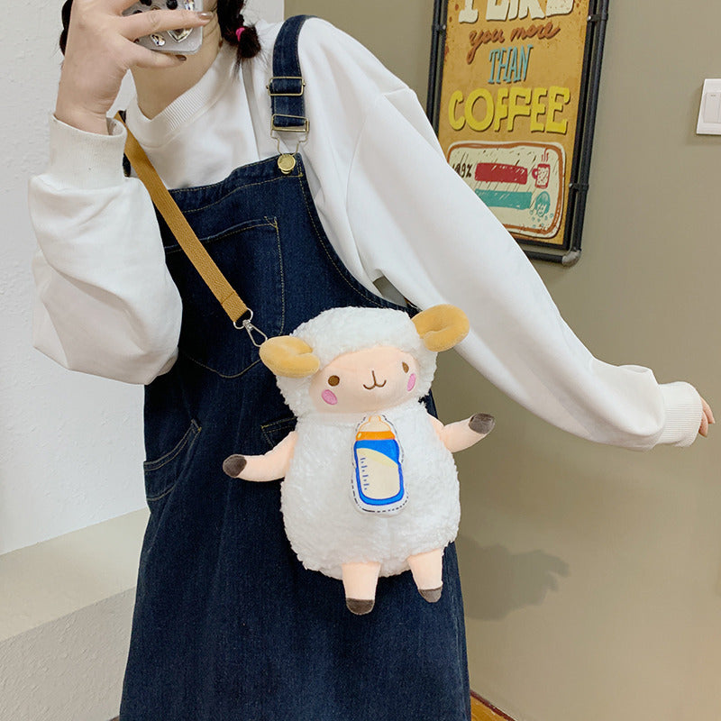 Cartoon Plush Crossbody Bag for Kids 24x17x10cm