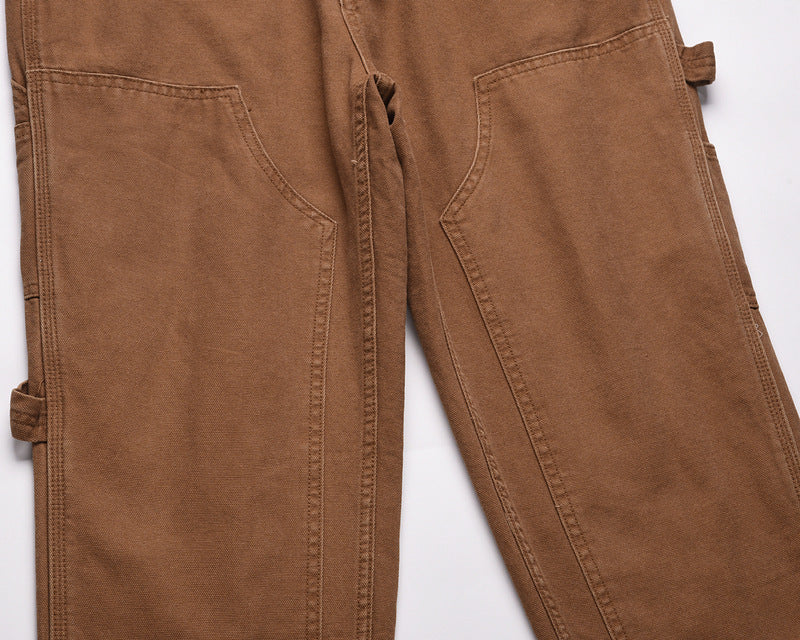 Heavy Industry Side Zipper Straight Drawstring Pants