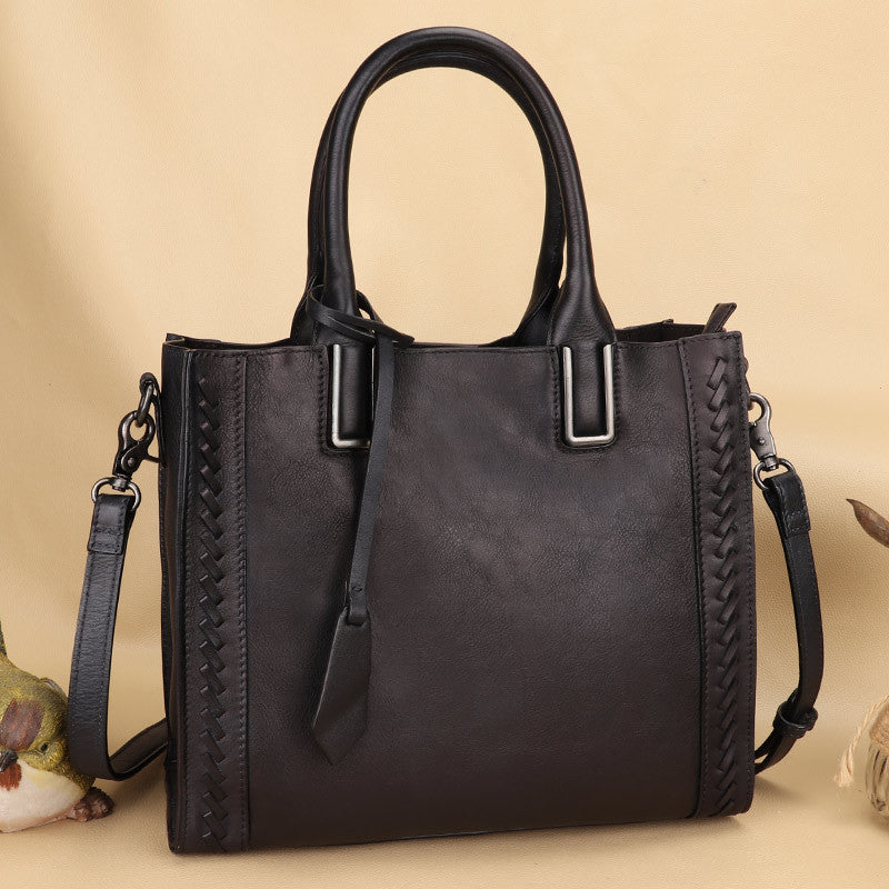 Handmade First Layer Cowhide Women's Large Messenger Bag 30x25x12cm