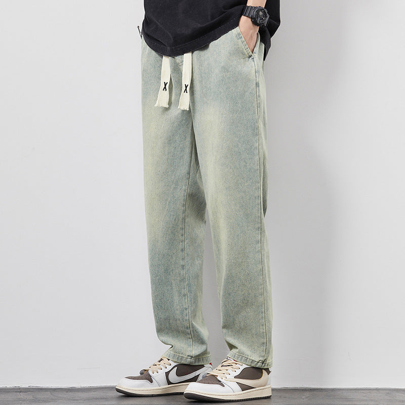 Men's Summer Loose Wide Leg Denim Jeans Pants