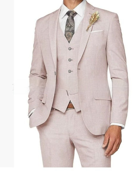 Ensemble de costume trois pièces décontracté ajusté pour homme
