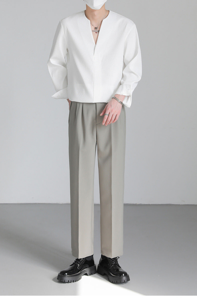 Loose Pullover Long Sleeve Shirt Men's Autumn