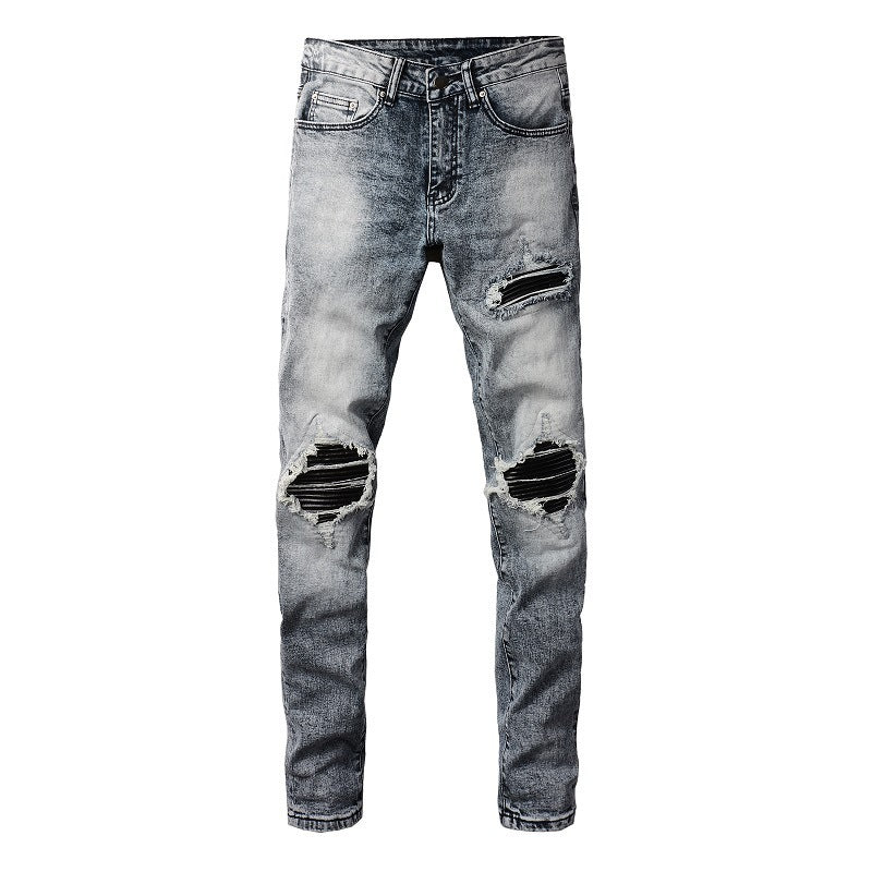 American Retro Mid Waist Denim Jeans for Men