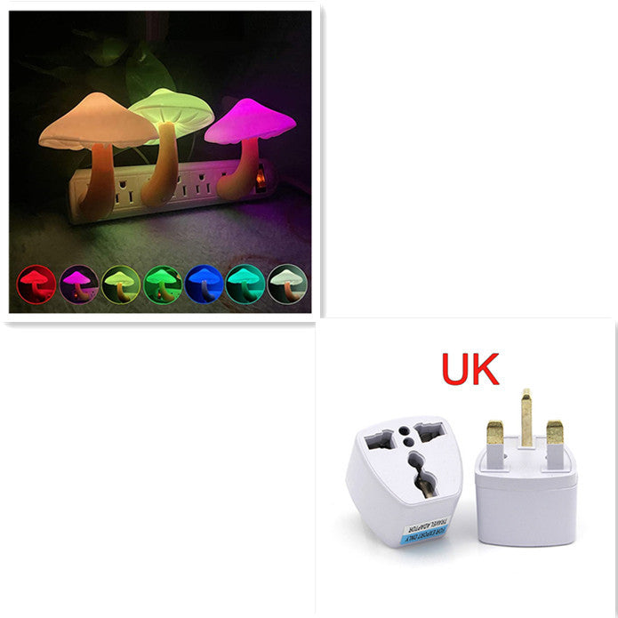 Mushroom LED Night Light with Sensor Warm White EU US Plug Wall Socket Lamp