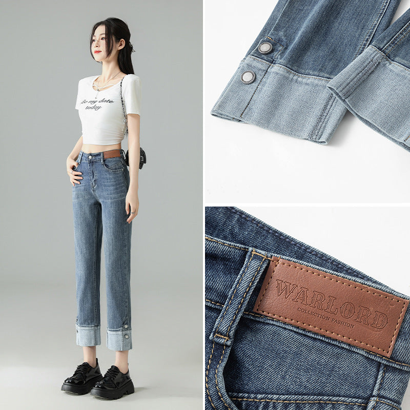 Women's Ankle-Length Straight-Leg Denim Pants