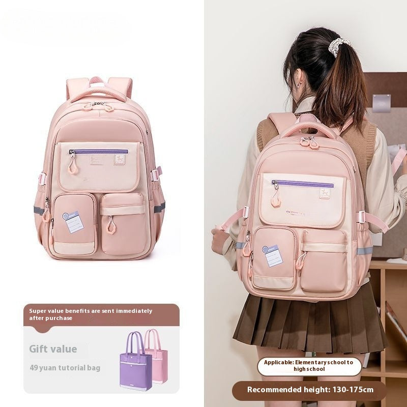 Lightweight Large Capacity Spine Protection Backpack for Girls