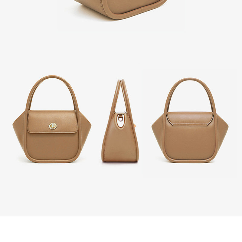 Leather Wing Tote Crossbody Bag with Buckle Closure