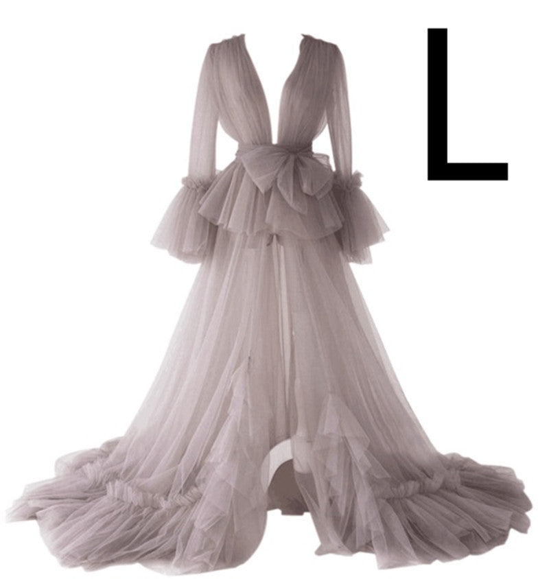 Robe longue en tulle pour femmes enceintes en fibre de polyester