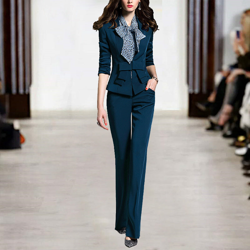 Women's Slim Fit Suit with Coat and Pants - New Fashion Temperament