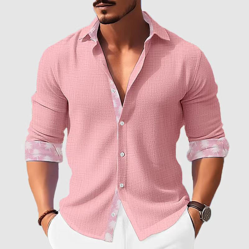 Men's Printed Floral Long Sleeve Shirt Fashion Casual Cardigan