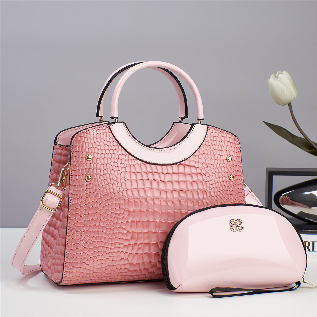 Trendy Mother & Child PU Crossbody Shoulder Bag with Chain Lock