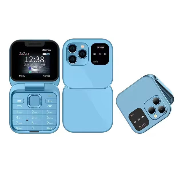 Téléphone portable à clapet Mini double SIM 2G à touches pour personnes âgées, GSM non-intelligent