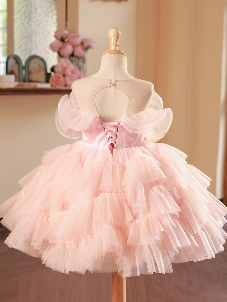 Robe jupon rose de performance pour piano, princesse, pour filles