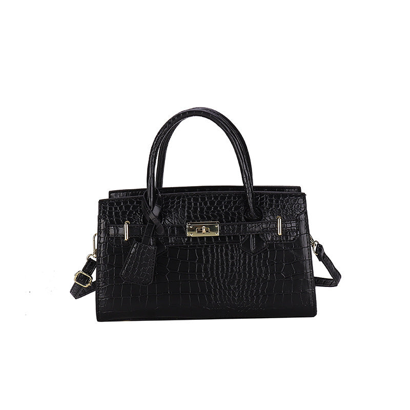 Crocodile Pattern Kelly Hard PU Handbag for Women